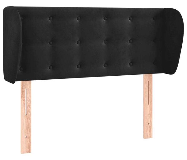 Testiera ad Orecchio Nera 93x23x78/88 cm in Velluto
