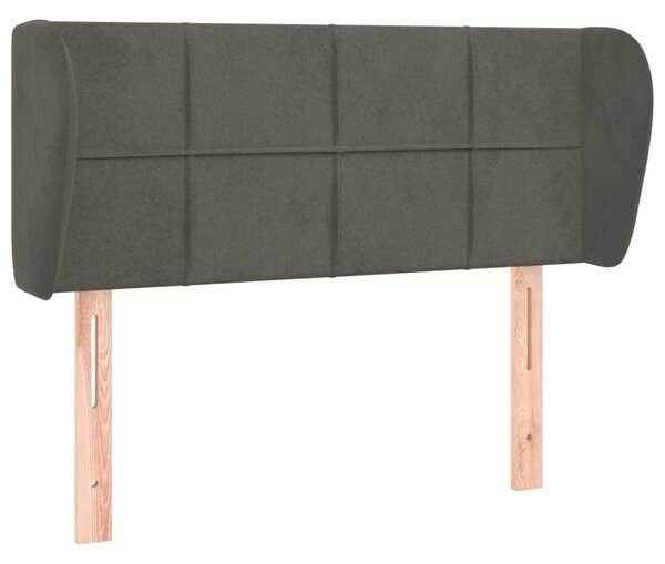 Testiera ad Orecchio Grigio Scuro 83x23x78/88 cm in Velluto