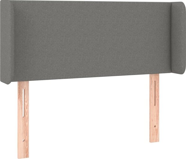 Testiera ad Orecchio Grigio Scuro 103x16x78/88 cm in Tessuto