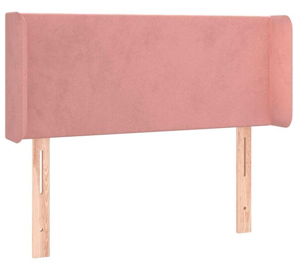 Testiera ad Orecchio Rosa 83x16x78/88 cm in Velluto