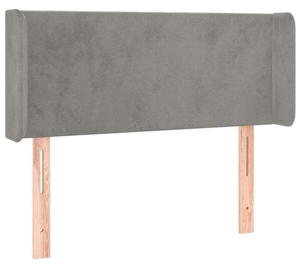 Testiera ad Orecchio Grigio Chiaro 83x16x78/88 cm in Velluto
