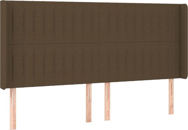 Testiera ad Orecchio Marrone Scuro 203x16x118/128 cm in Tessuto