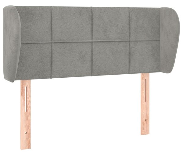 Testiera ad Orecchio Grigio Chiaro 93x23x78/88 cm in Velluto