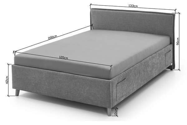 Letto da bambini rosa imbottito rete non inclusa 120x200 cm Fun – Meise Möbel