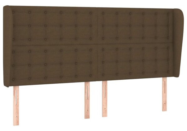 Testiera ad Orecchio Marrone Scuro 183x23x118/128 cm in Tessuto
