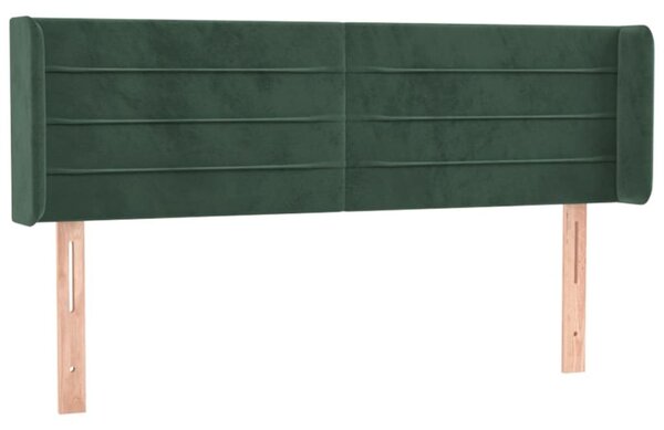 Testiera ad Orecchio Verde Scuro 147x16x78/88 cm in Velluto