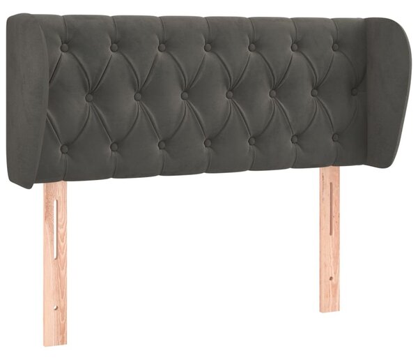 Testiera ad Orecchio Grigio Scuro 93x23x78/88 cm in Velluto