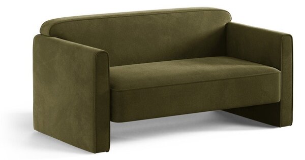 Divano verde con rivestimento in velluto 140 cm Abby – Micadoni
