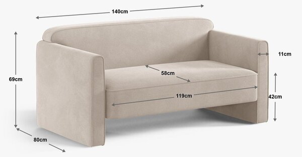 Divano verde con rivestimento in velluto 140 cm Abby – Micadoni