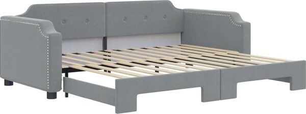 Divano Letto con Letto Estraibile Grigio Chiaro 100x200 Tessuto
