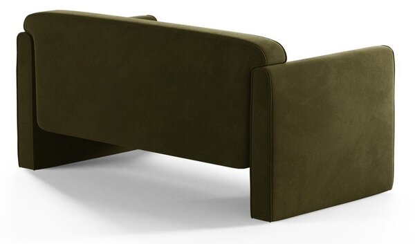 Divano verde con rivestimento in velluto 140 cm Abby – Micadoni