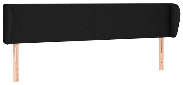 Testiera ad Orecchio Nera 163x23x78/88 cm in Tessuto