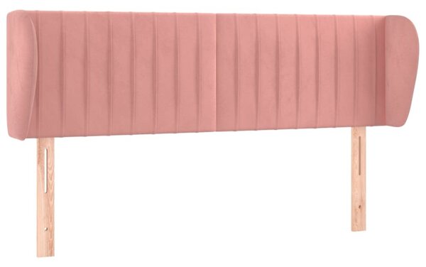 Testiera ad Orecchio Rosa 147x23x78/88 cm in Velluto