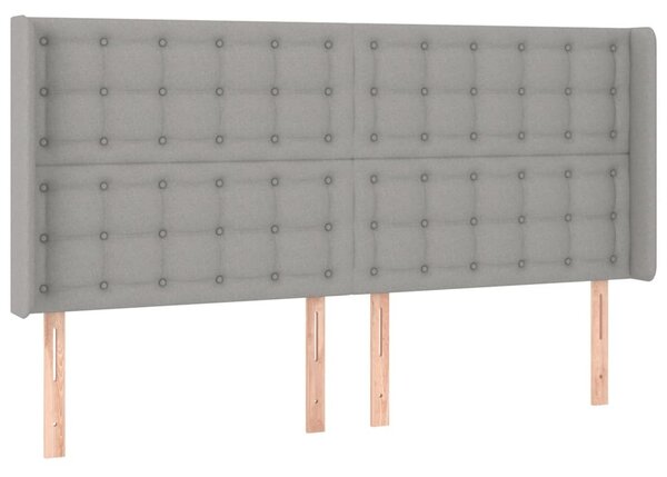 Testiera ad Orecchio Grigio Chiaro 203x16x118/128 cm in Tessuto