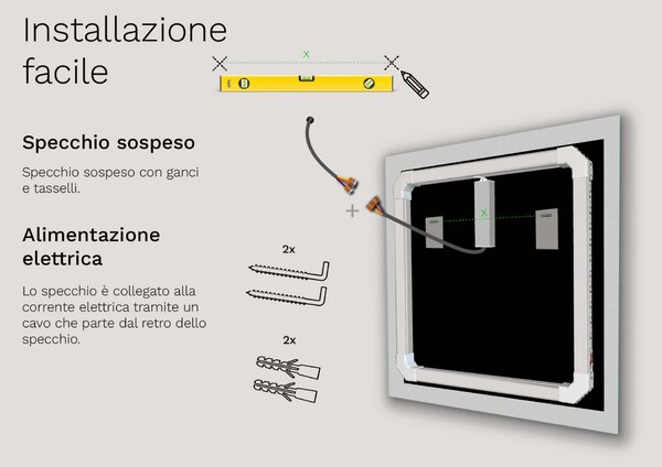 Specchio con illuminazione LED M9