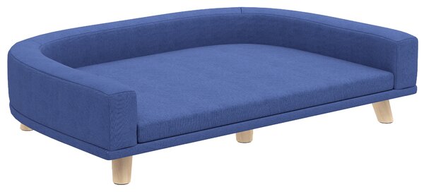 PawHut Divano per cane grande, cuscino lavabile, struttura in legno, tessuto poliestere 98 x 67 x 25 cm Blu | Aosom Italy