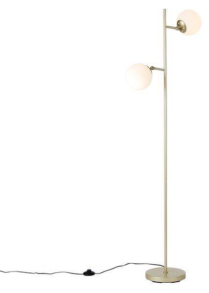 Lampada da terra intelligente oro con vetro smerigliato incl. 2 Wifi P45 - Pallon