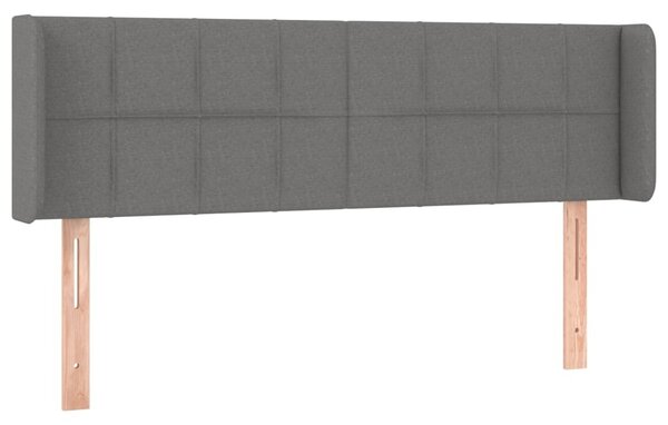 Testiera ad Orecchio Grigio Scuro 147x16x78/88 cm in Tessuto