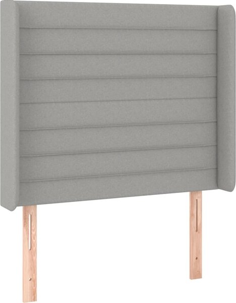 Testiera ad Orecchio Grigio Chiaro 93x16x118/128 cm in Tessuto