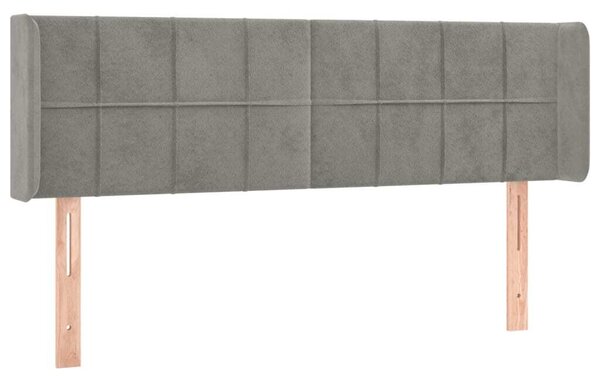 Testiera ad Orecchio Grigio Chiaro 147x16x78/88 cm in Velluto