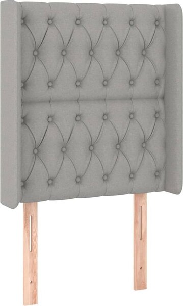 Testiera ad Orecchio Grigio Chiaro 83x16x118/128 cm in Tessuto