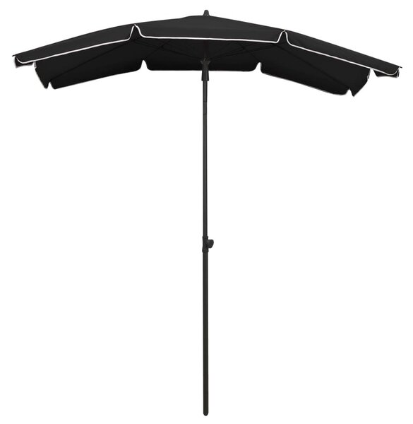 Ombrellone da Giardino con Palo 200x130 cm Nero