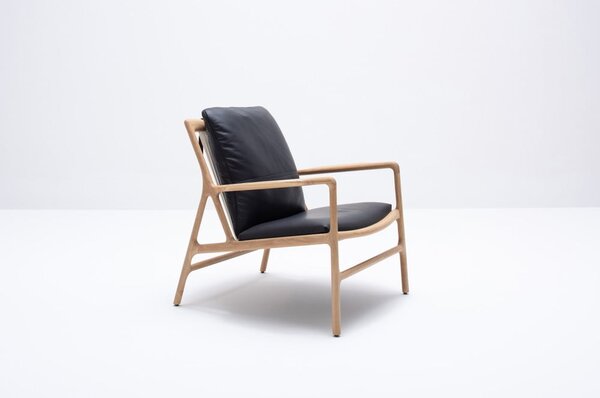 Poltrona in pelle di colore nero-naturale Dedo - Gazzda