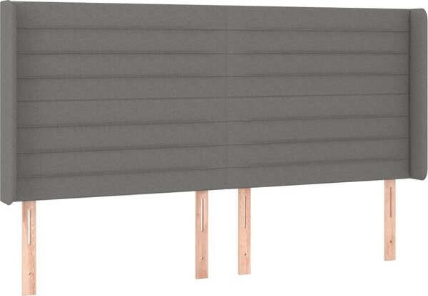 Testiera ad Orecchio GrigioScuro 183x16x118/128cm inTessuto