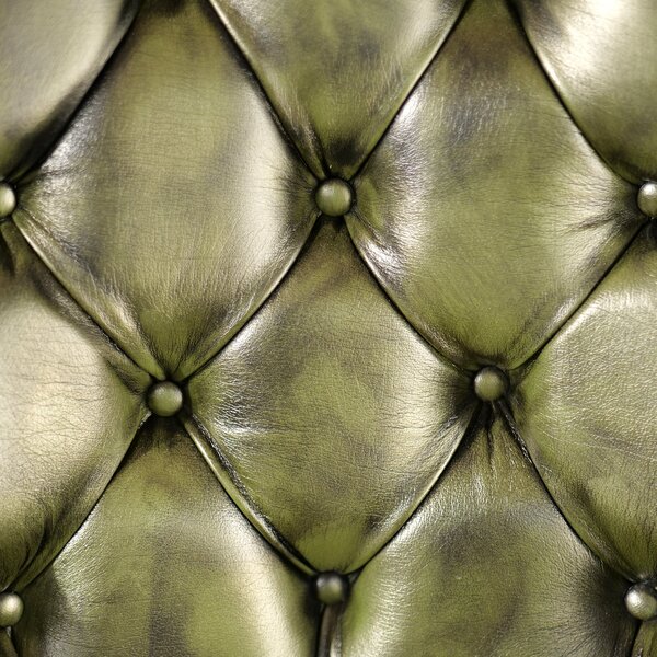 Sedia Chesterfield Casadei Pelle Primo Fiore - Gambe Legno di Faggio Massello