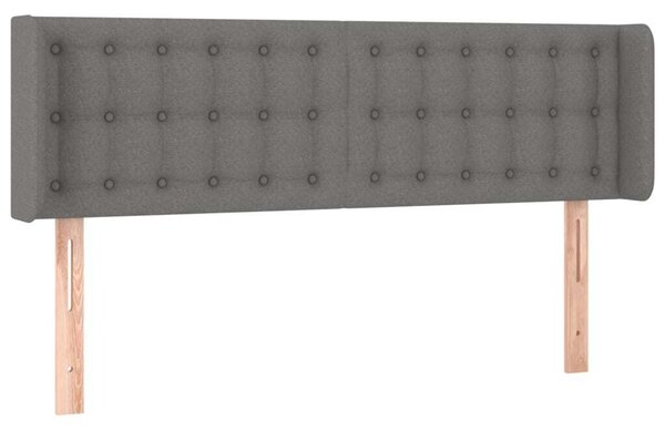 Testiera ad Orecchio Grigio Scuro 147x16x78/88 cm in Tessuto