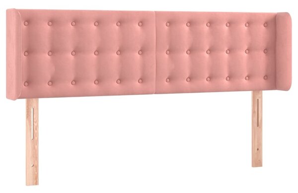 Testiera ad Orecchio Rosa 147x16x78/88 cm in Velluto