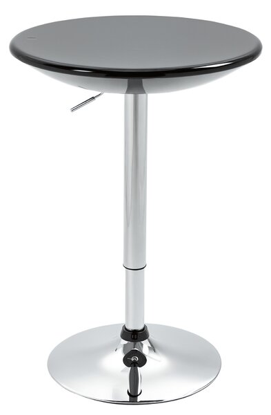 HOMCOM Tavolo Rotondo da Bar Nero, con Piano Girevole, Altezza Regolabile, Base in Acciaio, Φ61x76-97cm, Design Moderno e Funzionale|Aosom