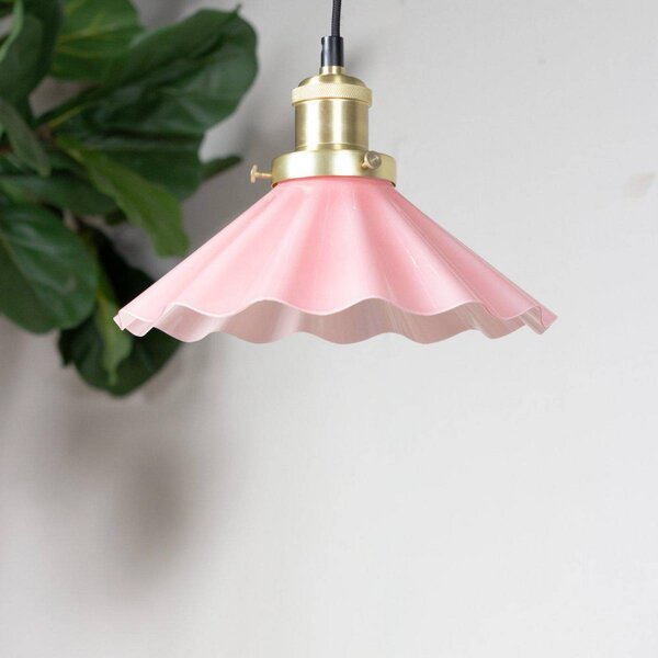 PR Home Lampada a sospensione August, Ø 25 cm, rosa, spina August, Violetto / Fucsia / Rosa, Soggiorno / Sala da pranzo, Vetro, Lampada a sospensione