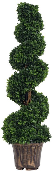 Outsunny Pianta Artificiale Bosso a Spirale (Ф32cm x 120cm), Verde Decorativo per Interni ed Esterni, con Vaso Incluso|Aosom