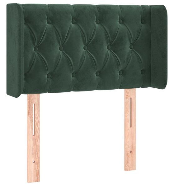 Testiera ad Orecchio Verde Scuro 83x16x78/88 cm in Velluto