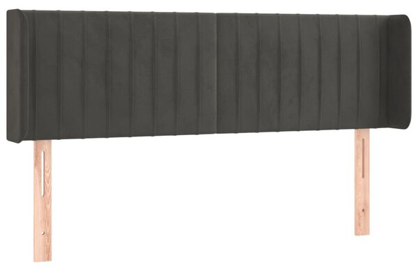 Testiera ad Orecchio Grigio Scuro 147x16x78/88 cm in Velluto