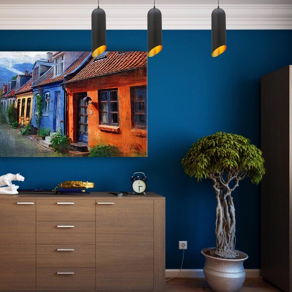 Lampada a sospensione Kerina ROYALTECH, dimmerabile, Nero, Soggiorno / Sala da pranzo, Metallo, Moderno, Lampada a sospensione