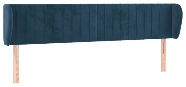Testiera ad Orecchio Blu Scuro 183x23x78/88 cm in Velluto
