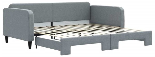 Divano Letto con Letto Estraibile Grigio Chiaro 100x200 Tessuto