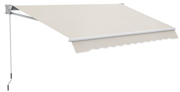 Outsunny Tenda da Sole a Bracci Regolabile 5°-35° con manovella, Telaio in Alluminio e Poliestere, 200x295, Crema | Aosom Italy