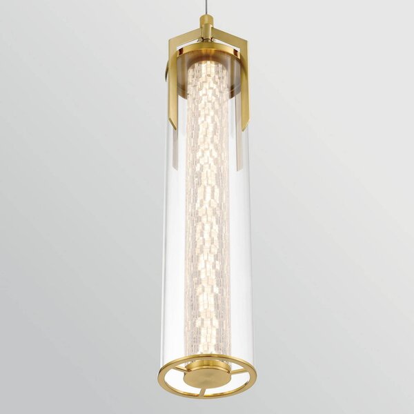 Quintiesse Lampada a sospensione ESPADA, dimmerabile, Ottone / Oro, Soggiorno / Sala da pranzo, Alluminio, Moderno, Lampada a sospensione