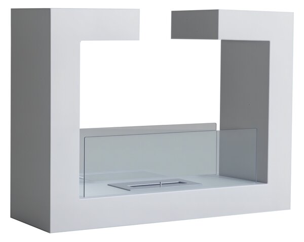 HomCom Camino a Bioetanolo con 1 Serbatoio 1.5LT in Acciaio Inossidabile, 78 x 25 x 58cm, Bianco | Aosom Italy
