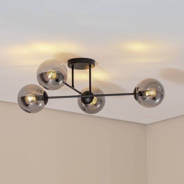 Plafoniera soffitto Glassy Euluna, dimmerabile, Nero, Soggiorno / Sala da pranzo, Vetro, Moderno, Plafoniera