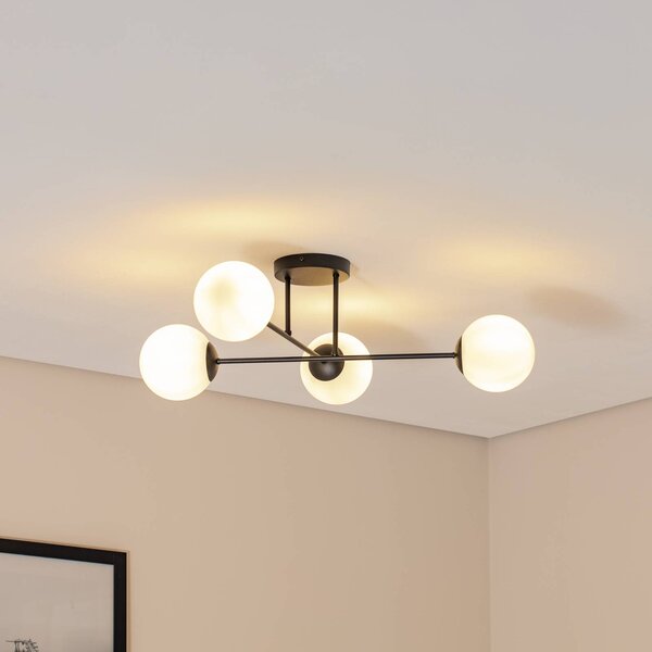 Plafoniera soffitto Glassy Euluna, dimmerabile, Nero, Soggiorno / Sala da pranzo, Vetro, Moderno, Plafoniera