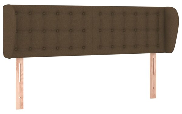 Testiera ad Orecchio Marrone Scuro 147x23x78/88 cm in Tessuto