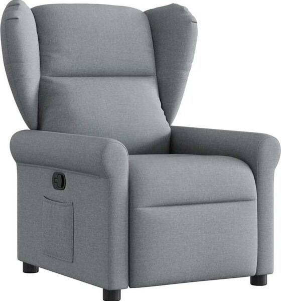 Poltrona Reclinabile in Tessuto Grigio Chiaro