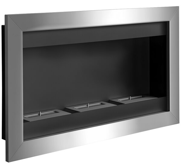 HomCom Camino a Bioetanolo da Parete con 3 Bruciatori in Acciaio Inox 1.5LT 110 x 63 x 16cm