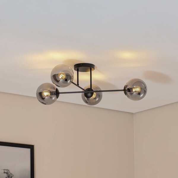 Plafoniera soffitto Glassy Euluna, dimmerabile, Nero, Soggiorno / Sala da pranzo, Vetro, Moderno, Plafoniera