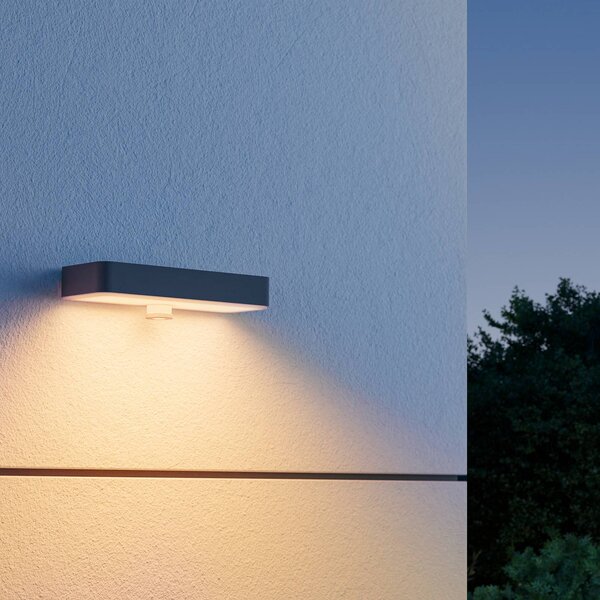 STEINEL applique a LED solare XSolar SOL-O S, antracite Sensore dimmerabile, Nero, Alluminio, Moderno, Lampada solare da esterni