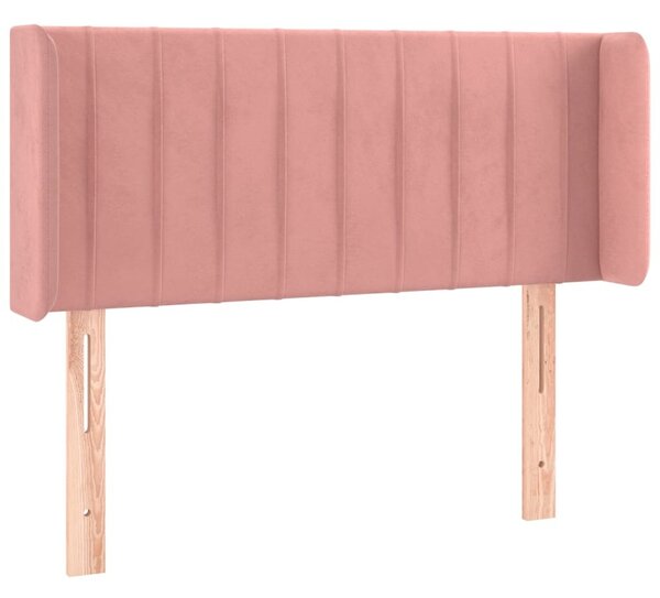 Testiera ad Orecchio Rosa 83x16x78/88 cm in Velluto